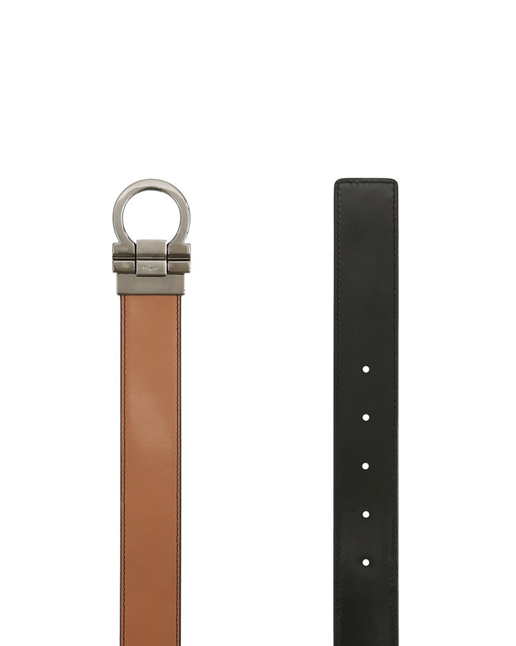 Silver Buckle Plain Color Leather Belt