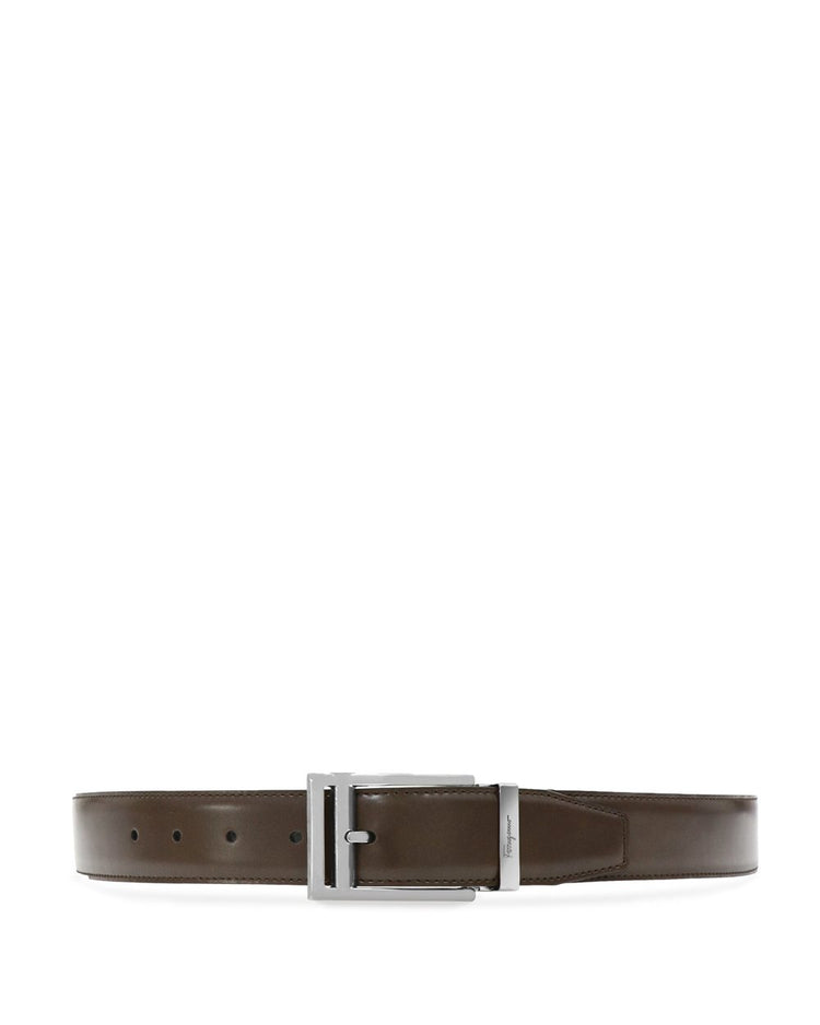 LOGO Buckle Strap Leather Belt