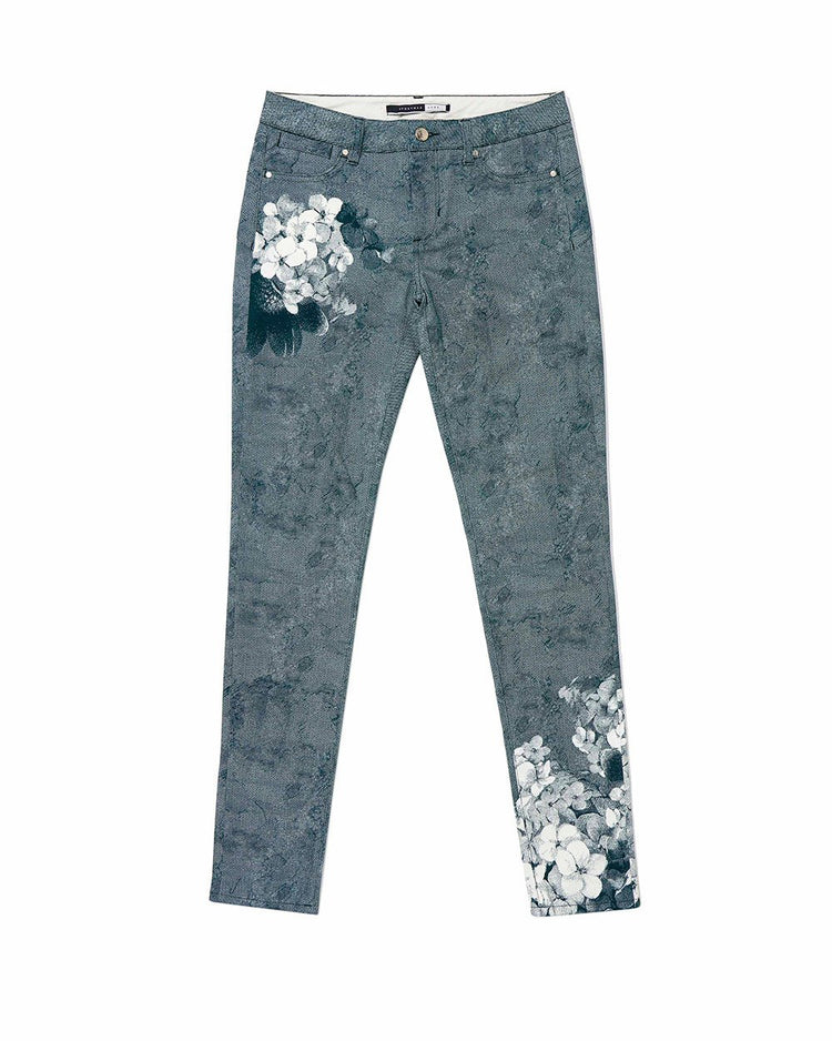 Flower Printed Jeans
