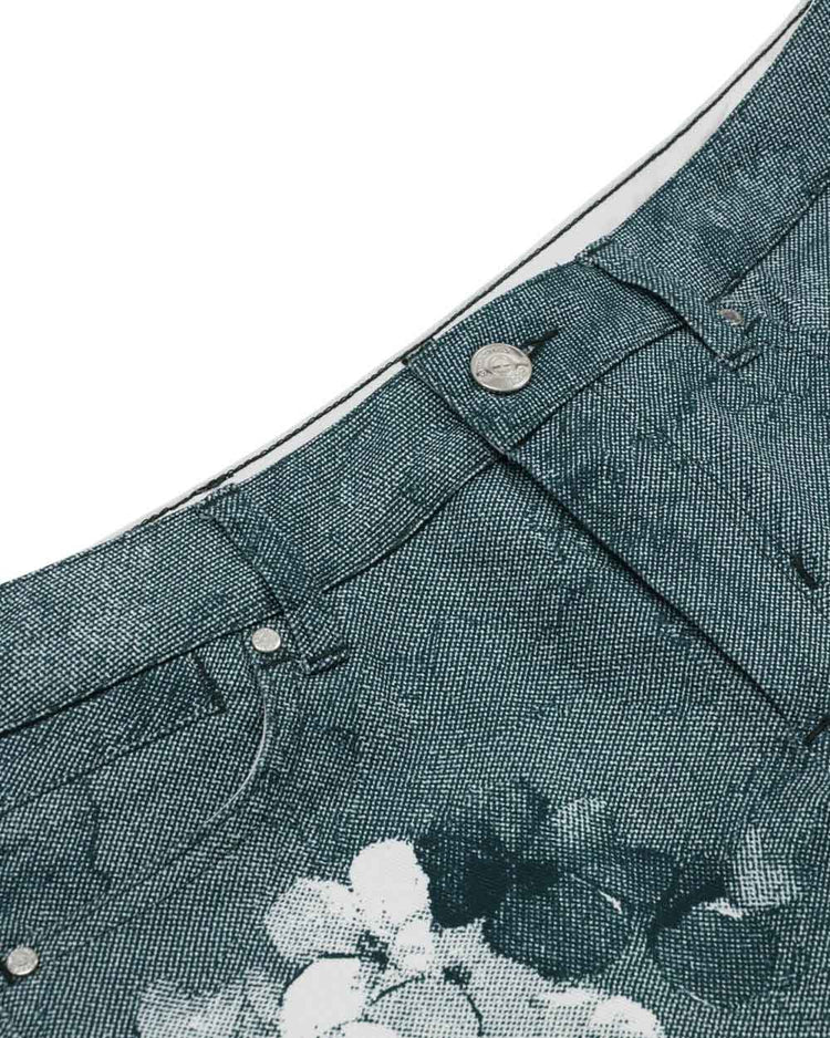 Flower Printed Jeans