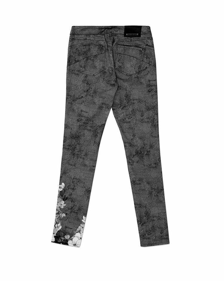Flower Printed Jeans