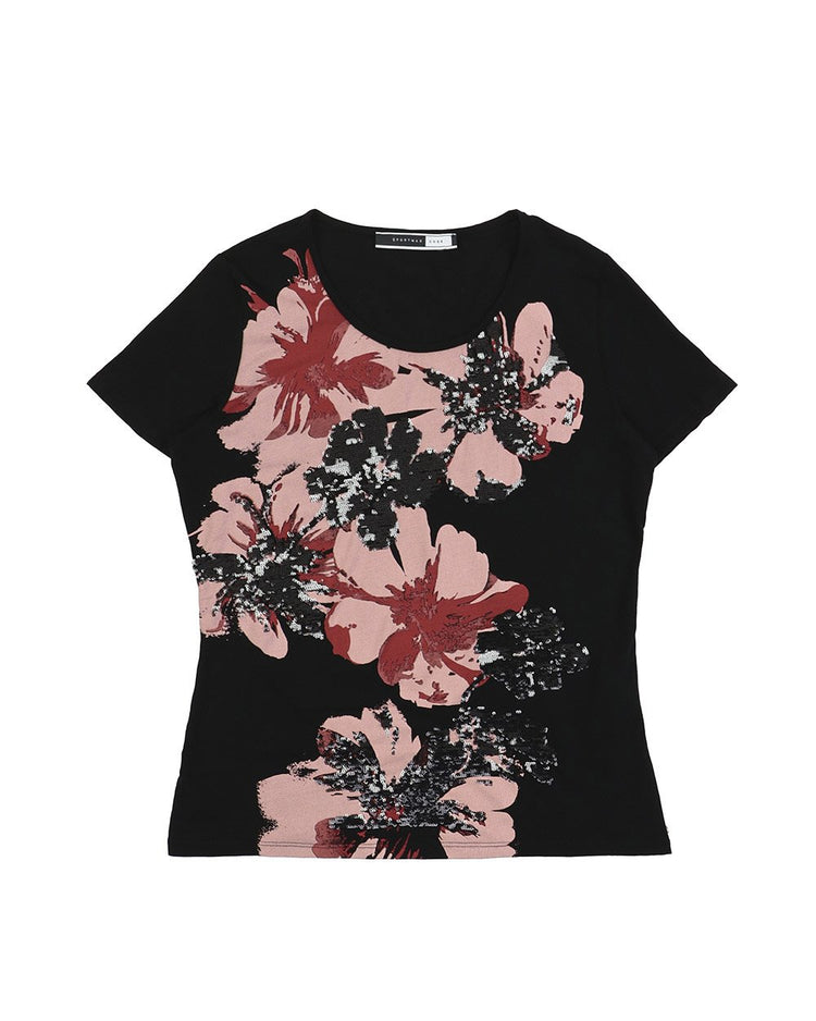 Printed Round Neck Short Sleeves T-shirt
