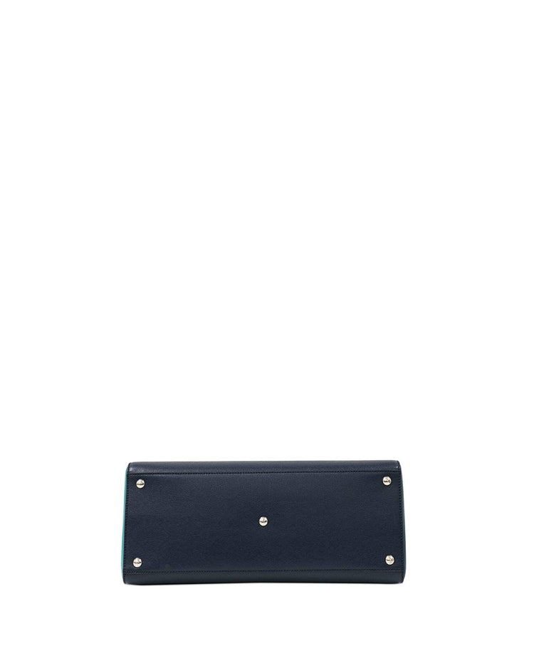Color-block Leather Handbag - ISSI Outlet