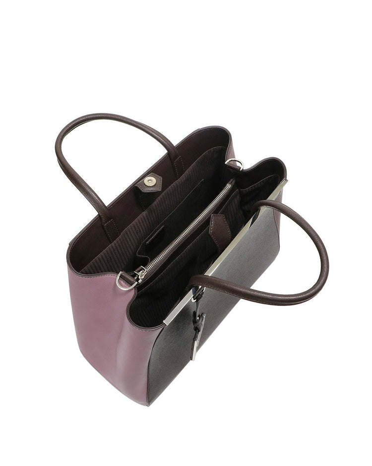 Color-block Leather Handbag - ISSI Outlet