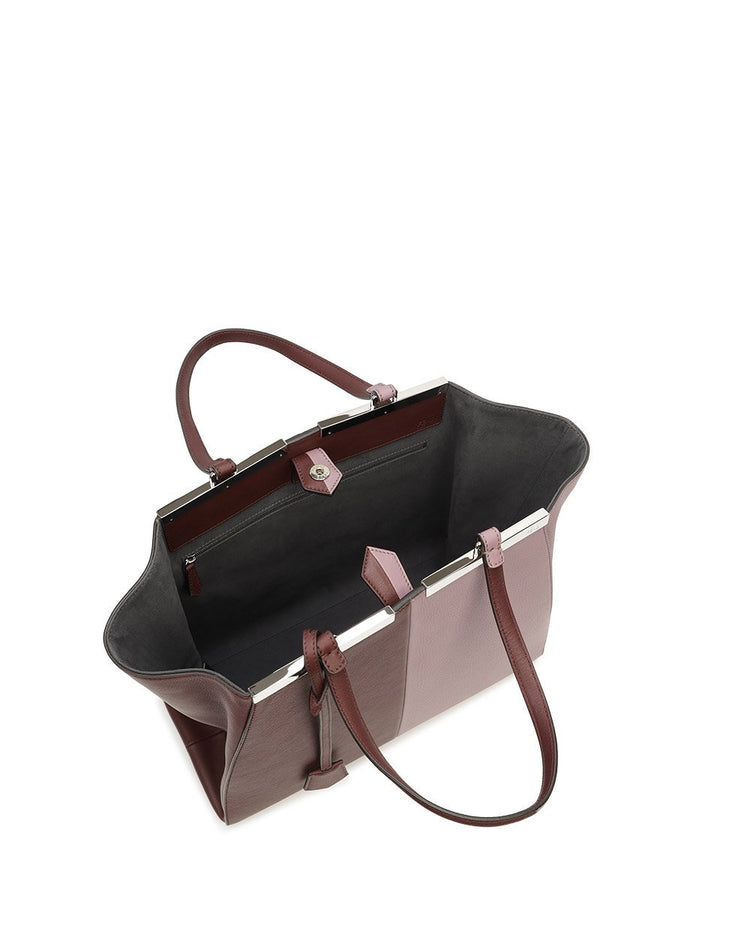 Bi-color Plain Pattern Leather Handbag - ISSI Outlet
