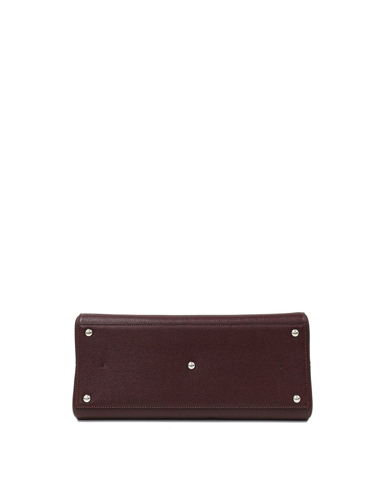 Plain Color Leather Shoulder Bag