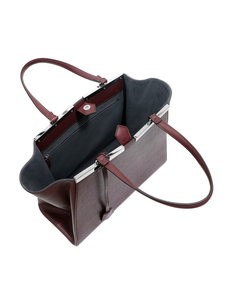 Plain Color Leather Shoulder Bag