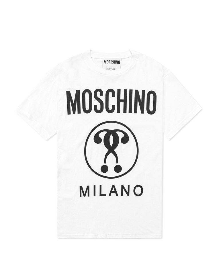 Double Question Mark Jersey Long Length T-Shirt