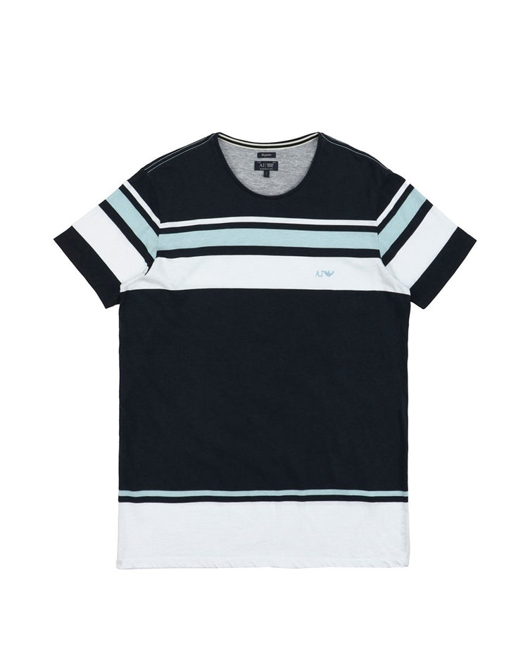 Patchwork Round Neck Short Sleeved T-shirt