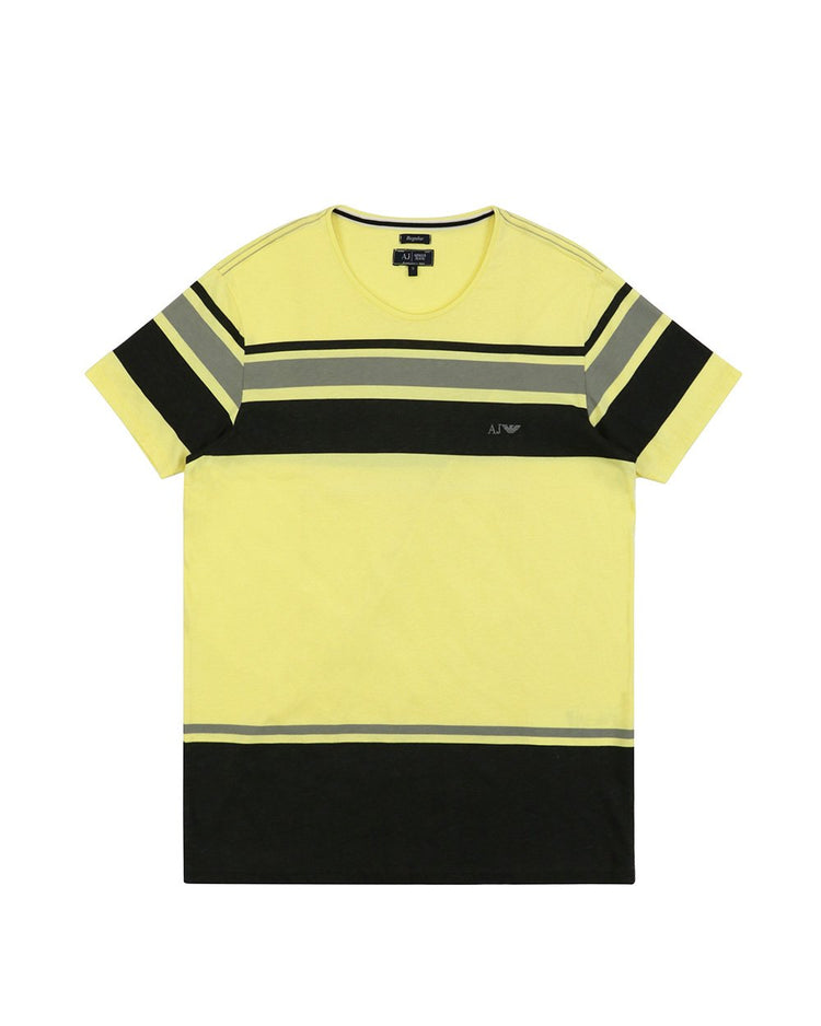 Patchwork Round Neck Short Sleeved T-shirt