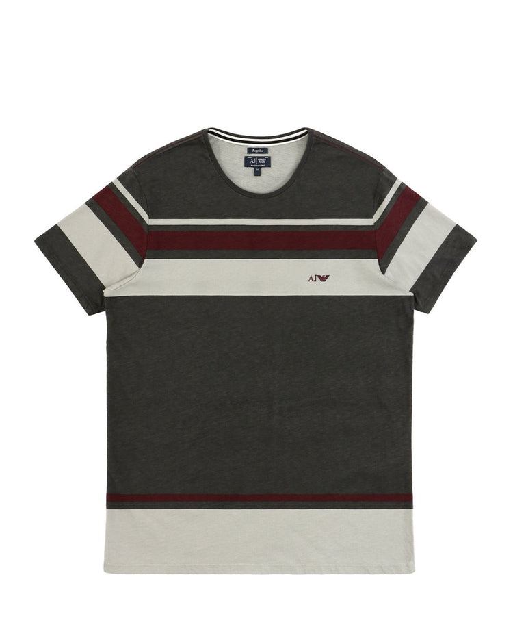Patchwork Round Neck Short Sleeved T-shirt