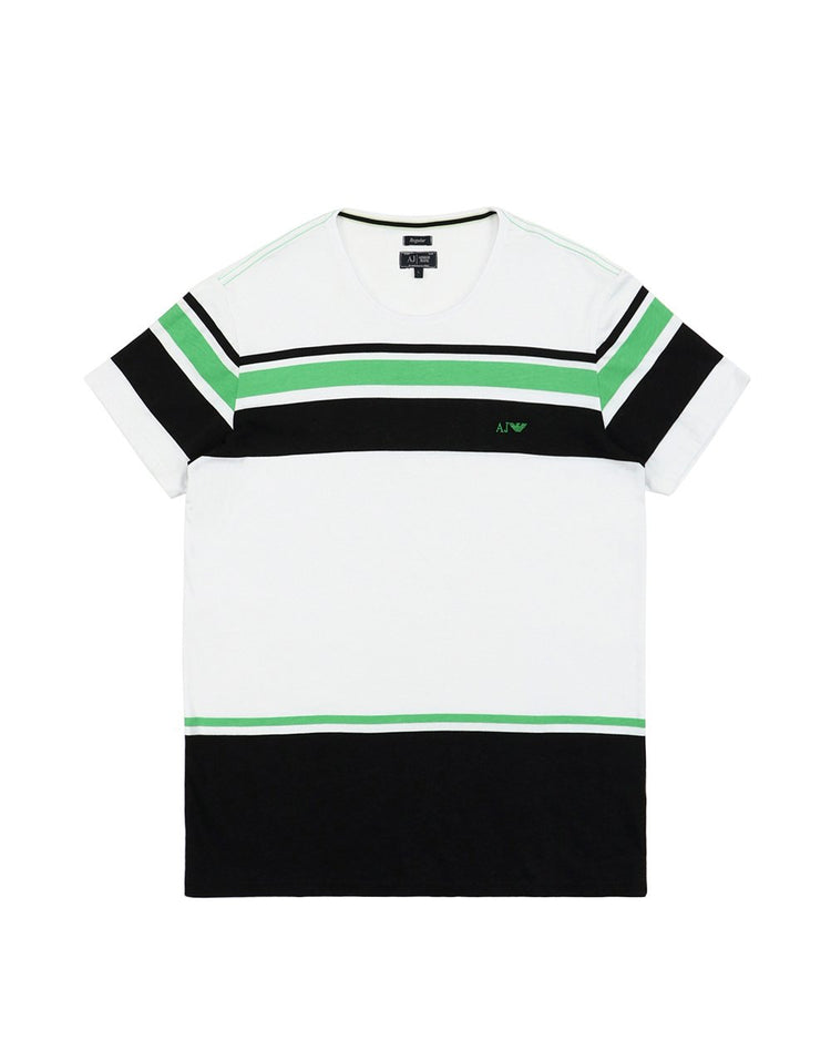 Patchwork Round Neck Short Sleeved T-shirt