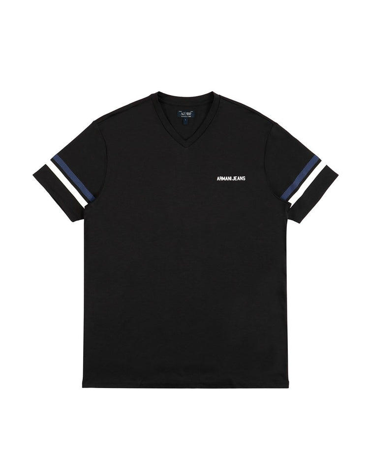 Printed V-neck Short Sleeves T-shirt