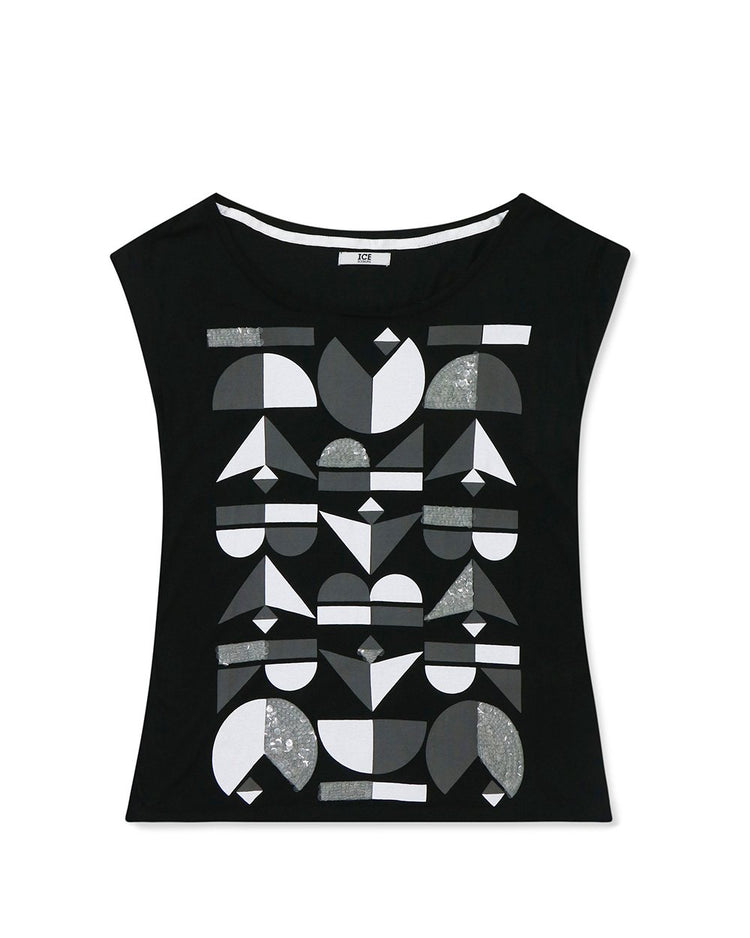 Printed Round Neck Short Sleeves T-Shirt