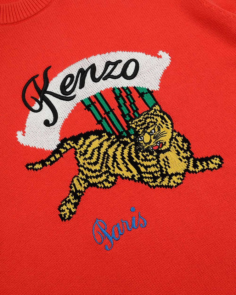 Tiger Embroidered Long-Sleeves Sweater - ISSI Outlet