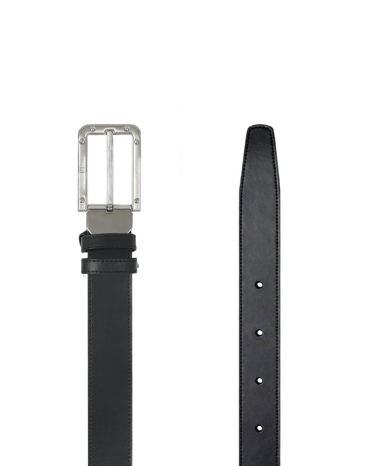Silver Buckle Matte Leather Belt - ISSI Outlet