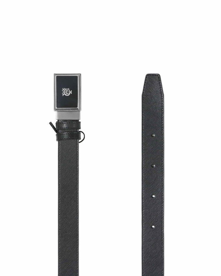 Silver Buckle Shadow Leather Belt - ISSI Outlet