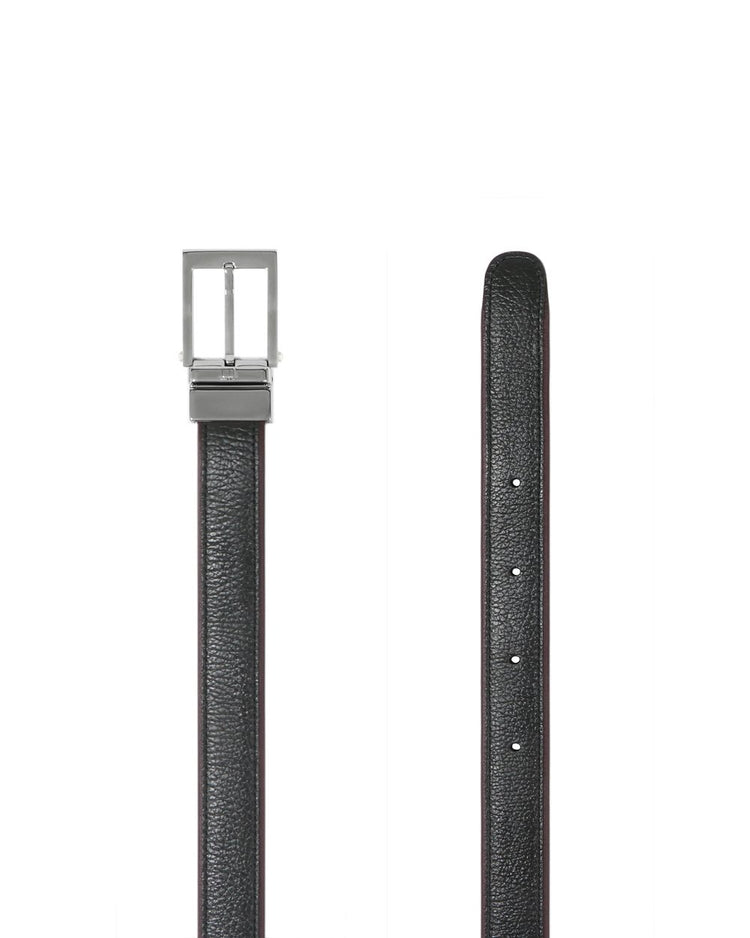 Reversible Square Rivet Black Bordeaux Belt - ISSI Outlet