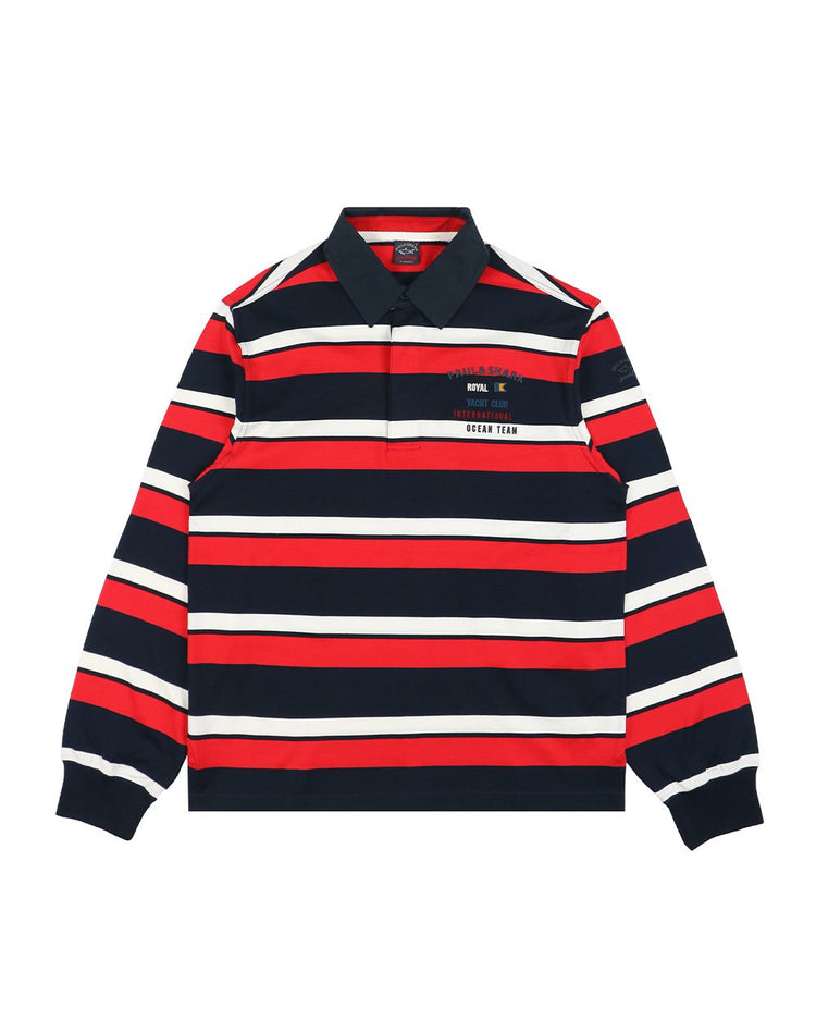 Classic Embroidered Striped Long Sleeve T-Shirt - ISSI Outlet