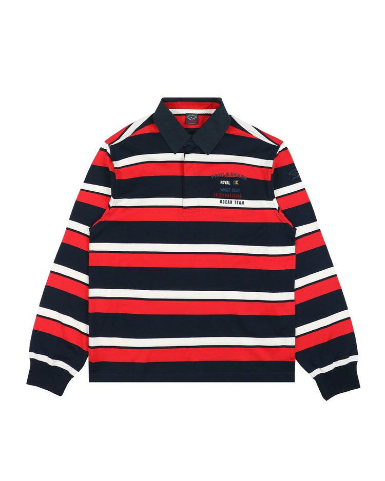 Classic Embroidered Striped Long Sleeve T-Shirt