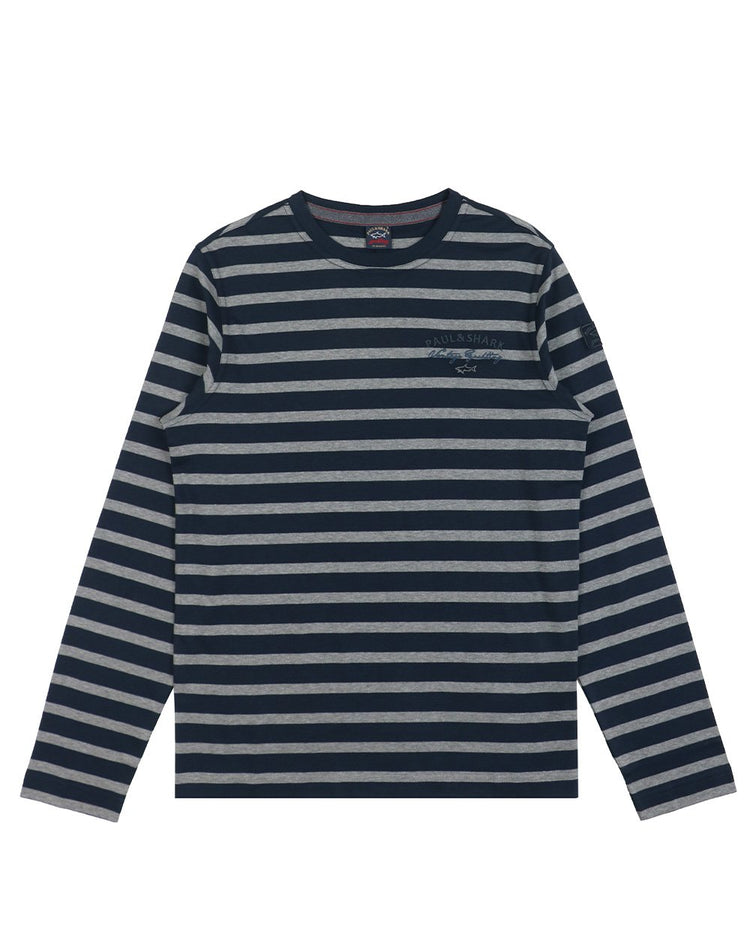Long Sleeves Stripe Cotton T-Shirt