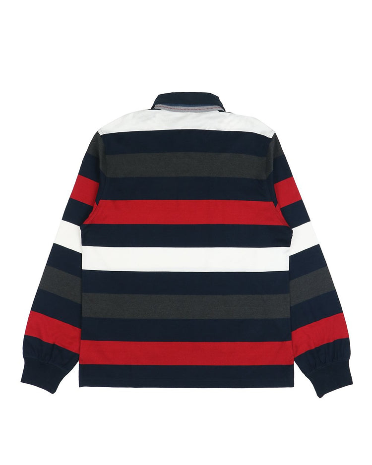 Long Sleeves Stripe Cotton Polo Shirt - ISSI Outlet