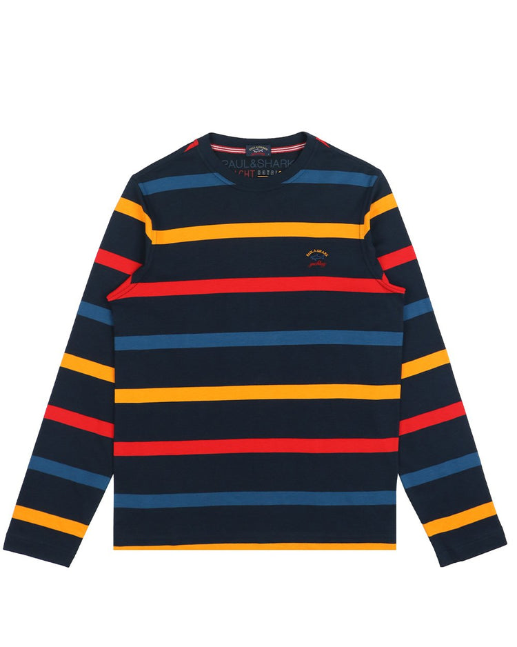 Long Sleeves Stripe Cotton T-Shirt