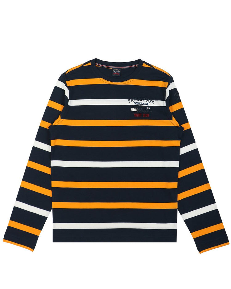 Long Sleeves Stripe Cotton T-Shirt - ISSI Outlet