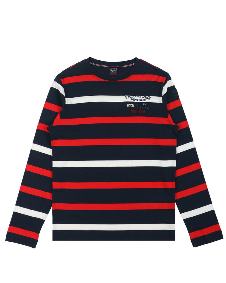 Long Sleeves Stripe Cotton T-Shirt