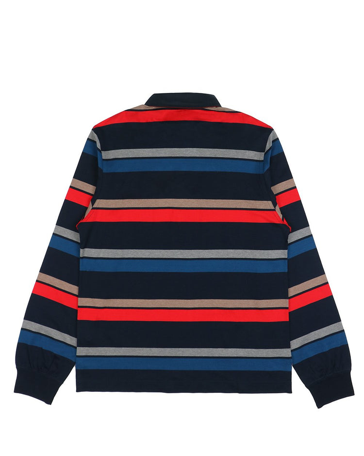 Long Sleeves Stripe Cotton Polo Shirt - ISSI Outlet
