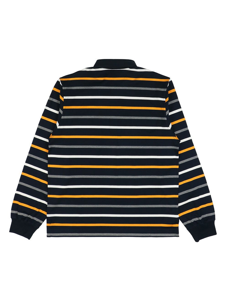 Long Sleeves Stripe Cotton Polo Shirt - ISSI Outlet