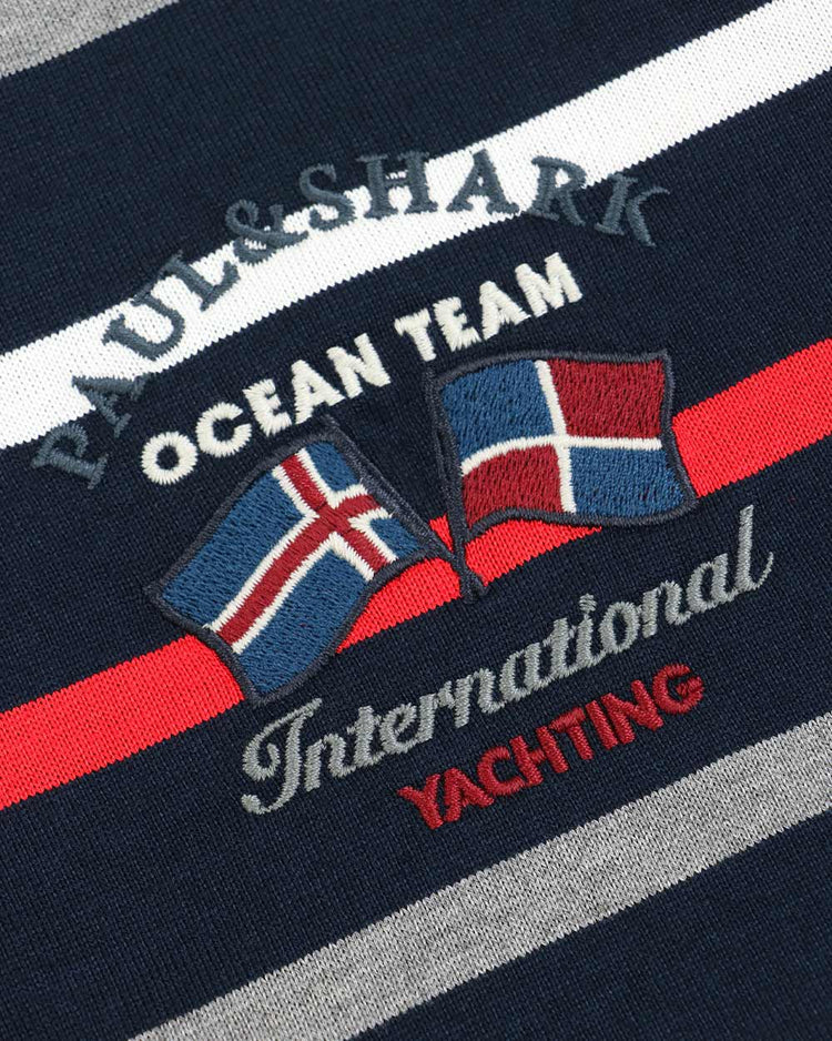 Long Sleeves Stripe Cotton Polo Shirt - ISSI Outlet