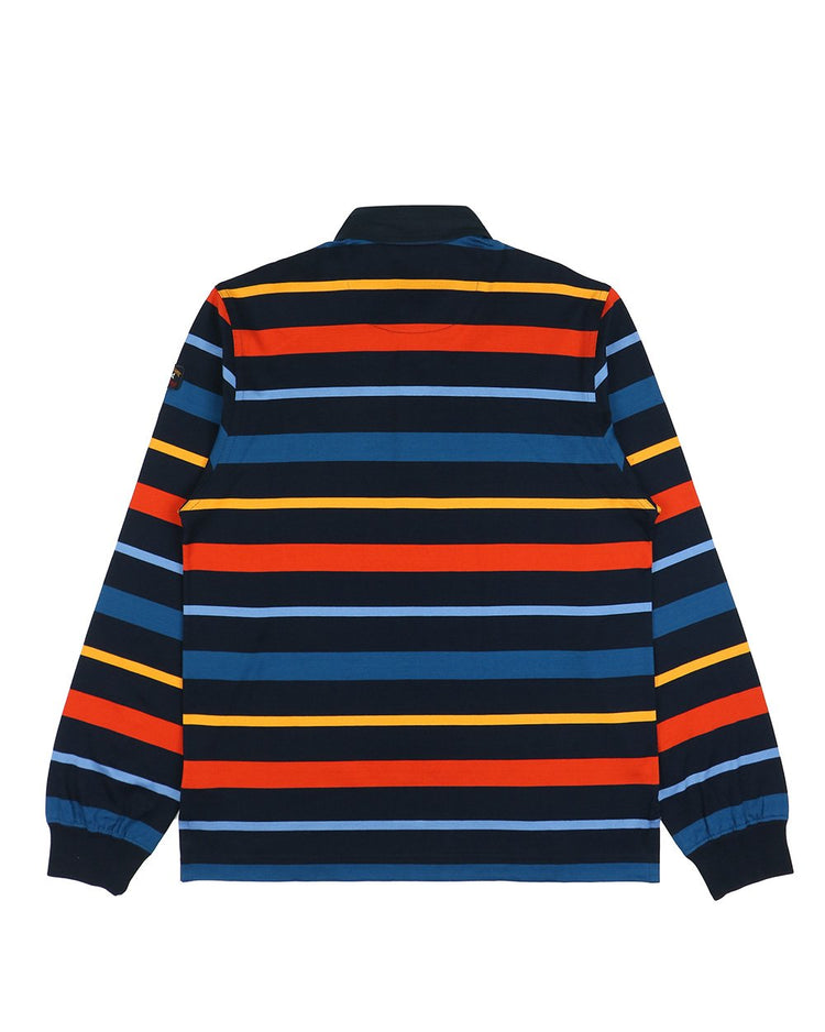 Long Sleeves Stripe Cotton Polo Shirt - ISSI Outlet