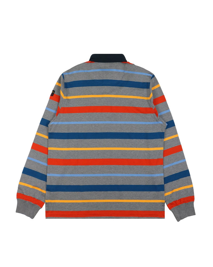 Long Sleeves Stripe Cotton Polo Shirt - ISSI Outlet