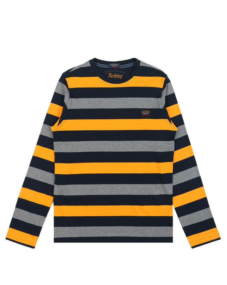 Long Sleeves Stripe Cotton T-Shirt - ISSI Outlet