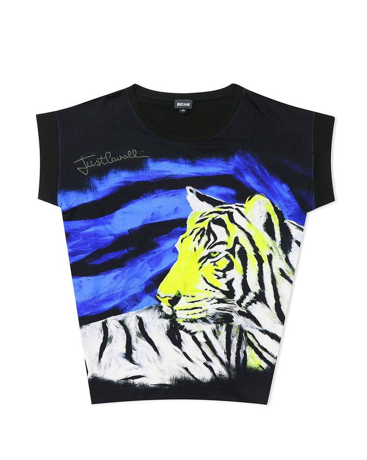 Print Round Neck Short Sleeves T-Shirt