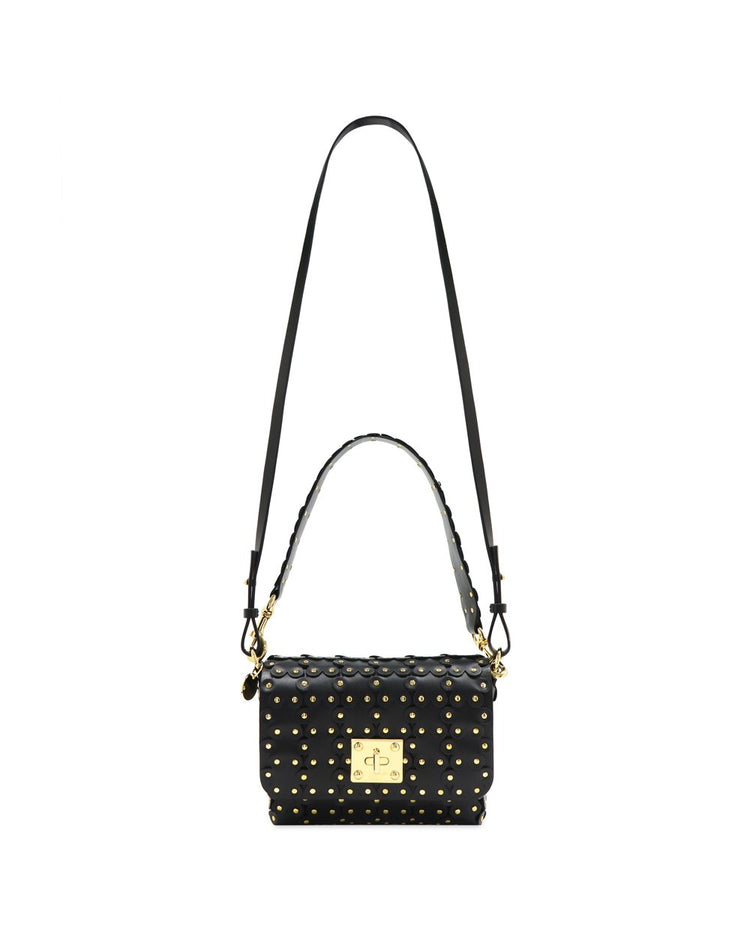 Flower Puzzle Twist Lock Shoulder Bag