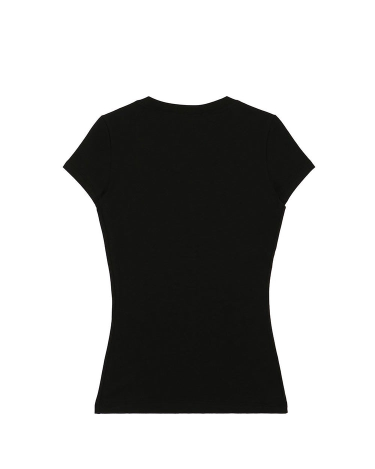 Print Round Neck Short Sleeves T-Shirt
