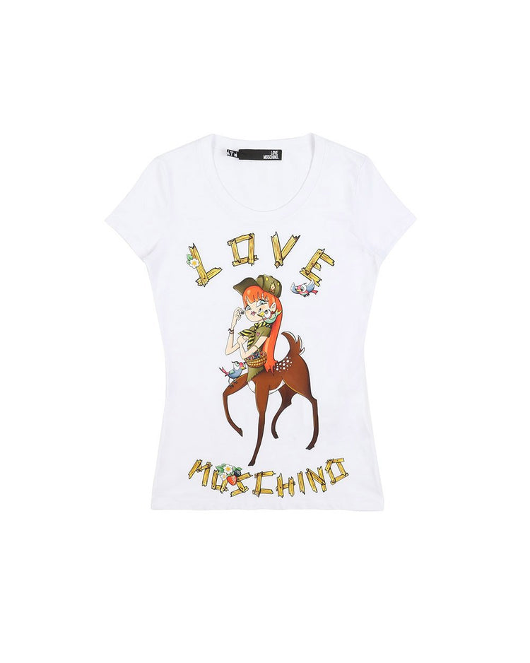 Printed Crew Neck Short Sleeves T-Shirt