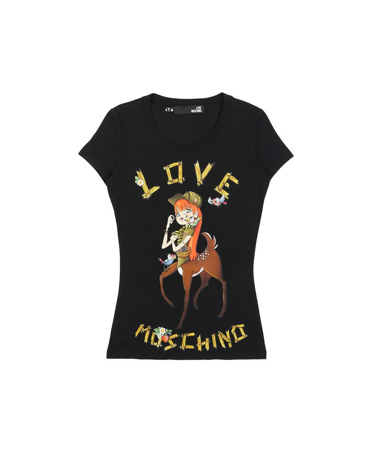 Printed Crew Neck Short Sleeves T-Shirt