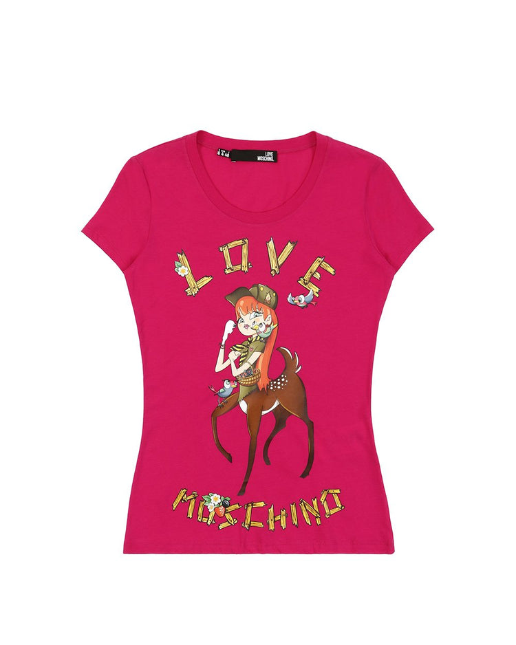 Printed Crew Neck Short Sleeves T-Shirt