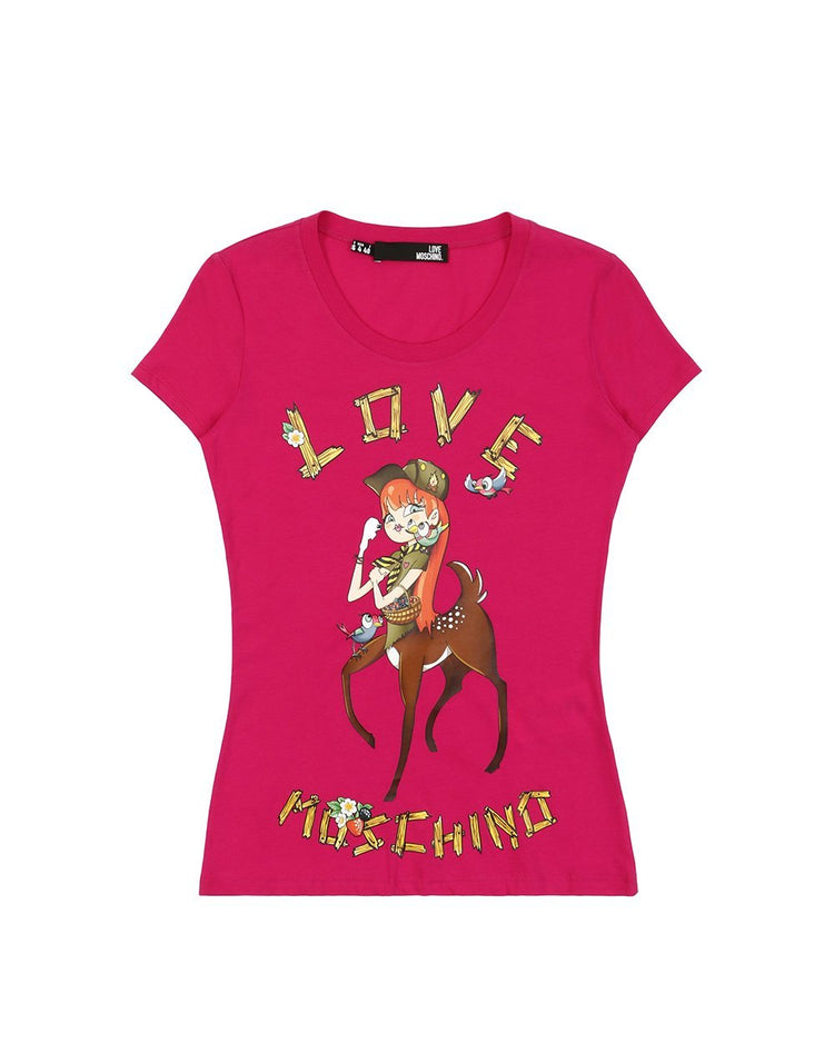 Printed Crew Neck Short Sleeves T-Shirt