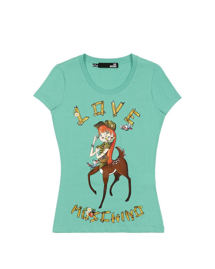 Printed Crew Neck Short Sleeves T-Shirt