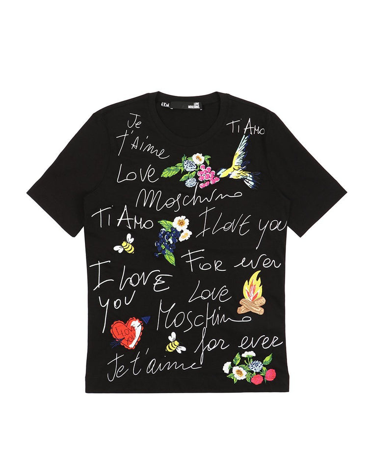 Printed Round Neck Short-Sleeves T-Shirt