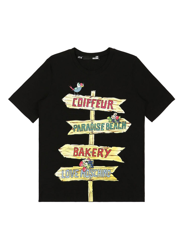 Printed Round Neck Short-Sleeves T-Shirt