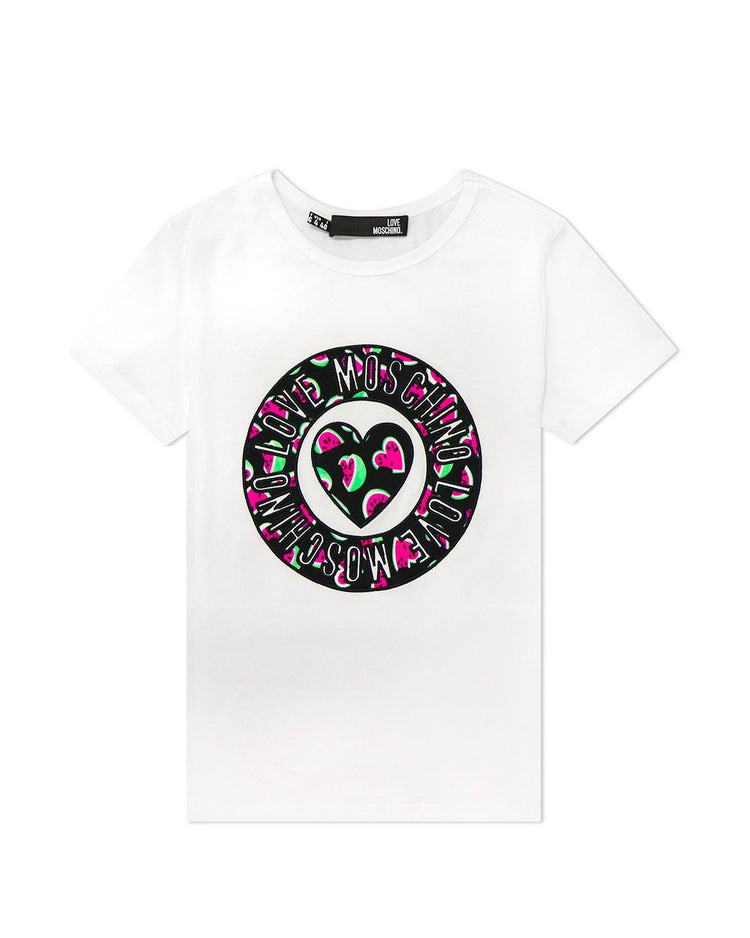Print Round Neck Short Sleeves T-Shirt