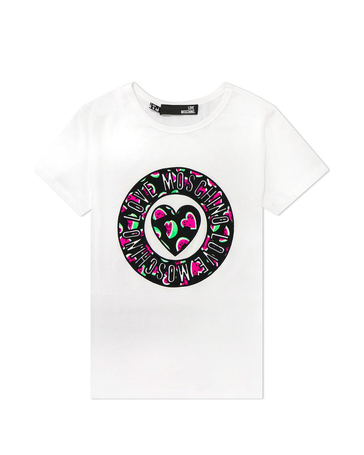 Print Round Neck Short Sleeves T-Shirt