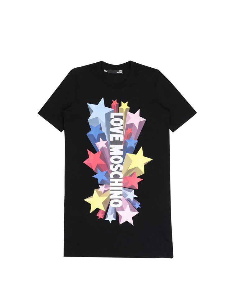 Love Moschino Glitter Stars Jersey Dress