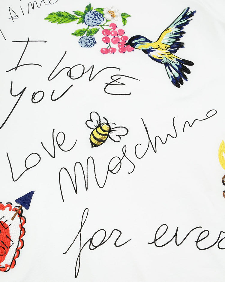 MOSCHINO Printed Round Neck Long-Sleeves T-shirt