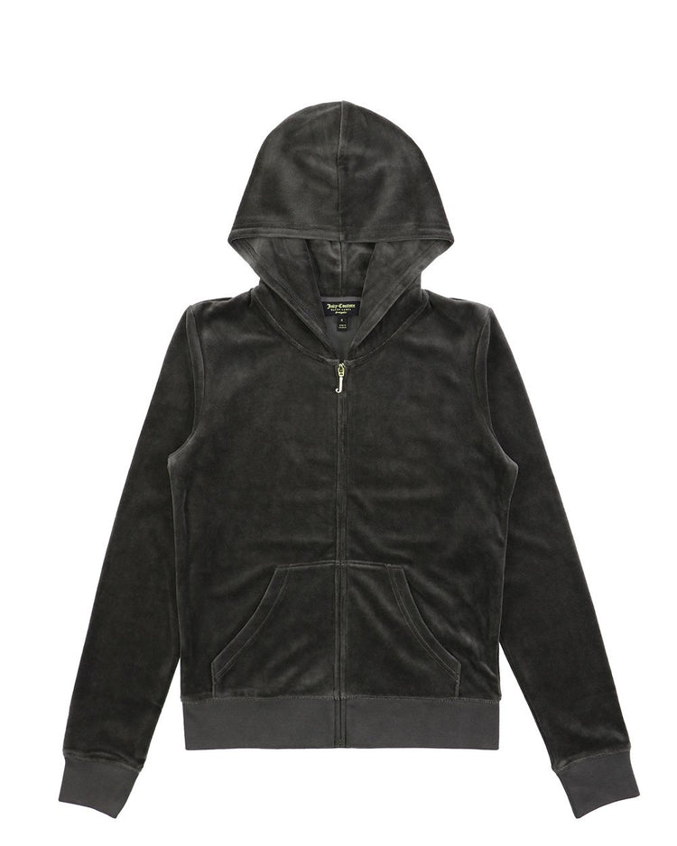 Embroidered Suede Hooded Jacket